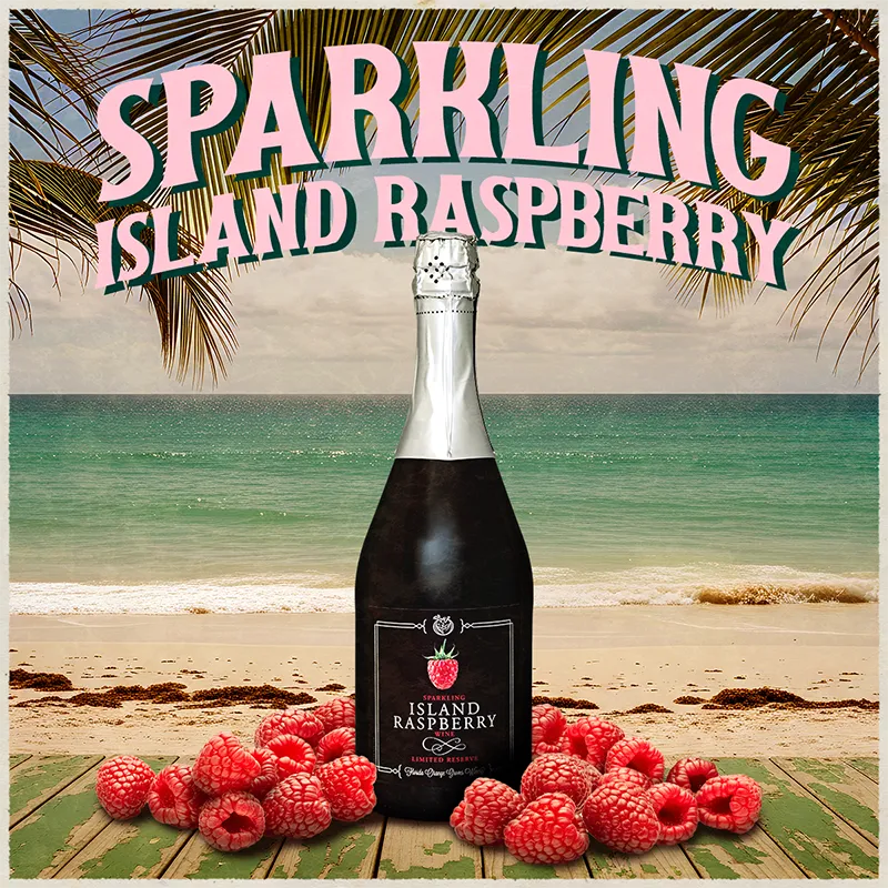 Golden Raspberry Wine Sparkling Island Raspberry Wine | Florida Orange Groves Winery