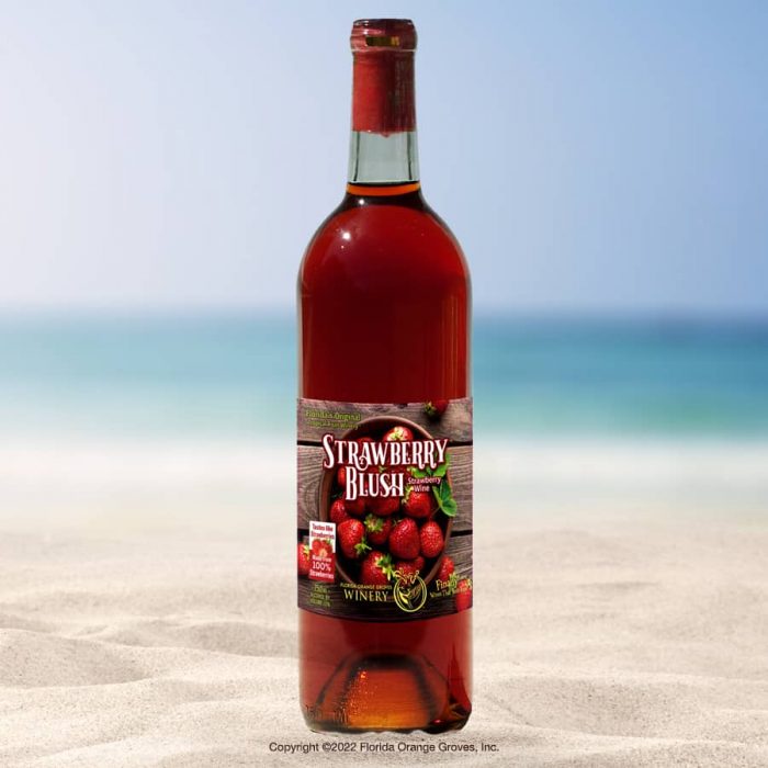 Photo of Strawberry Blush wine bottle